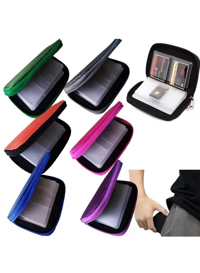Rose Red Memory Card Storage Bag 22 Slots Portable Protective Case Holder For CF SD Micro SD - Image 1